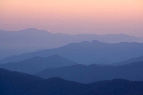 TN, Great Smoky Mts Mountain layers at sunset
